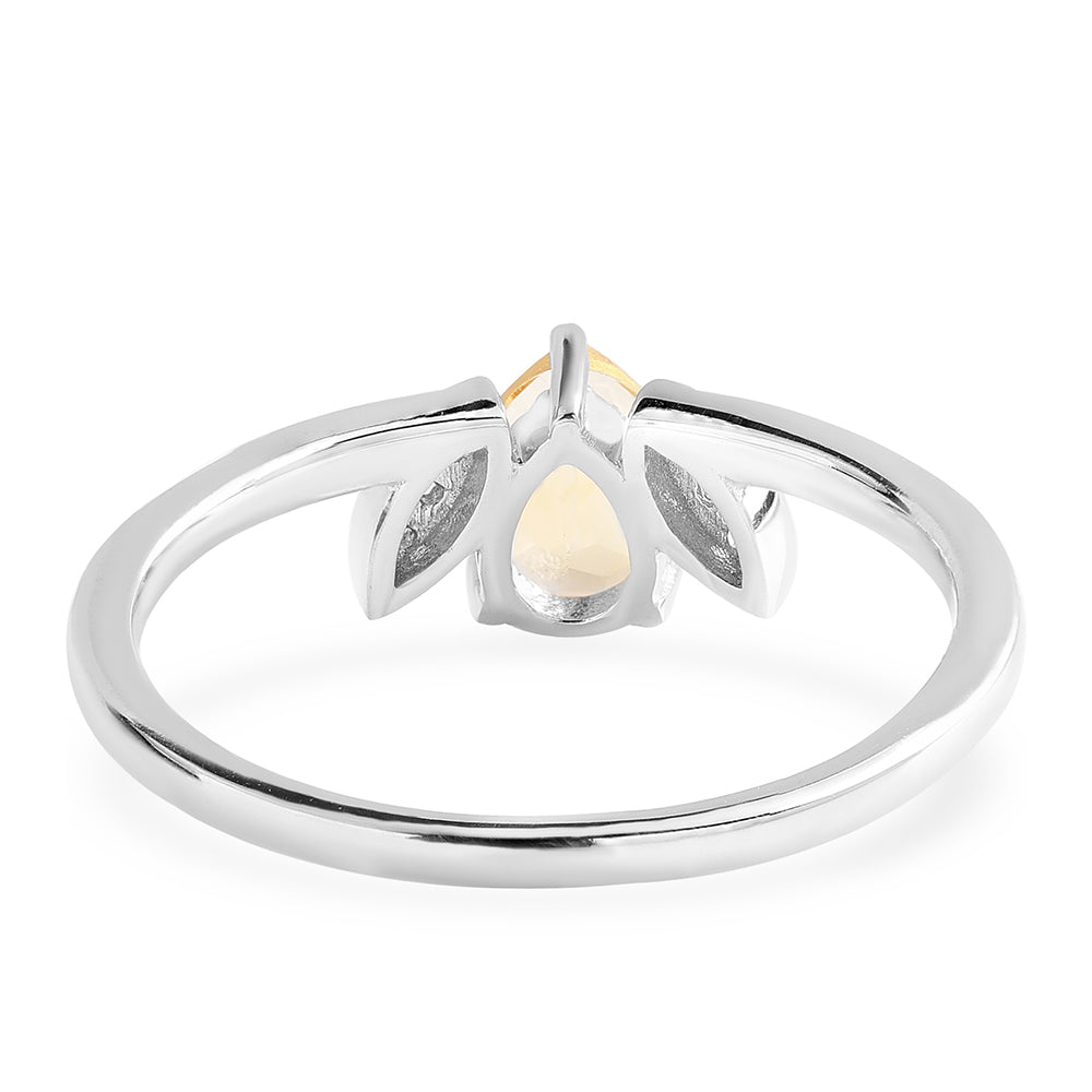 Strieborný Prsteň s AA Brazílskym Citrínom a Bielym Topásom 2 