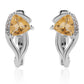 Strieborné Náušnice s AA Brazílskym Citrínom a Bielym Topásom
