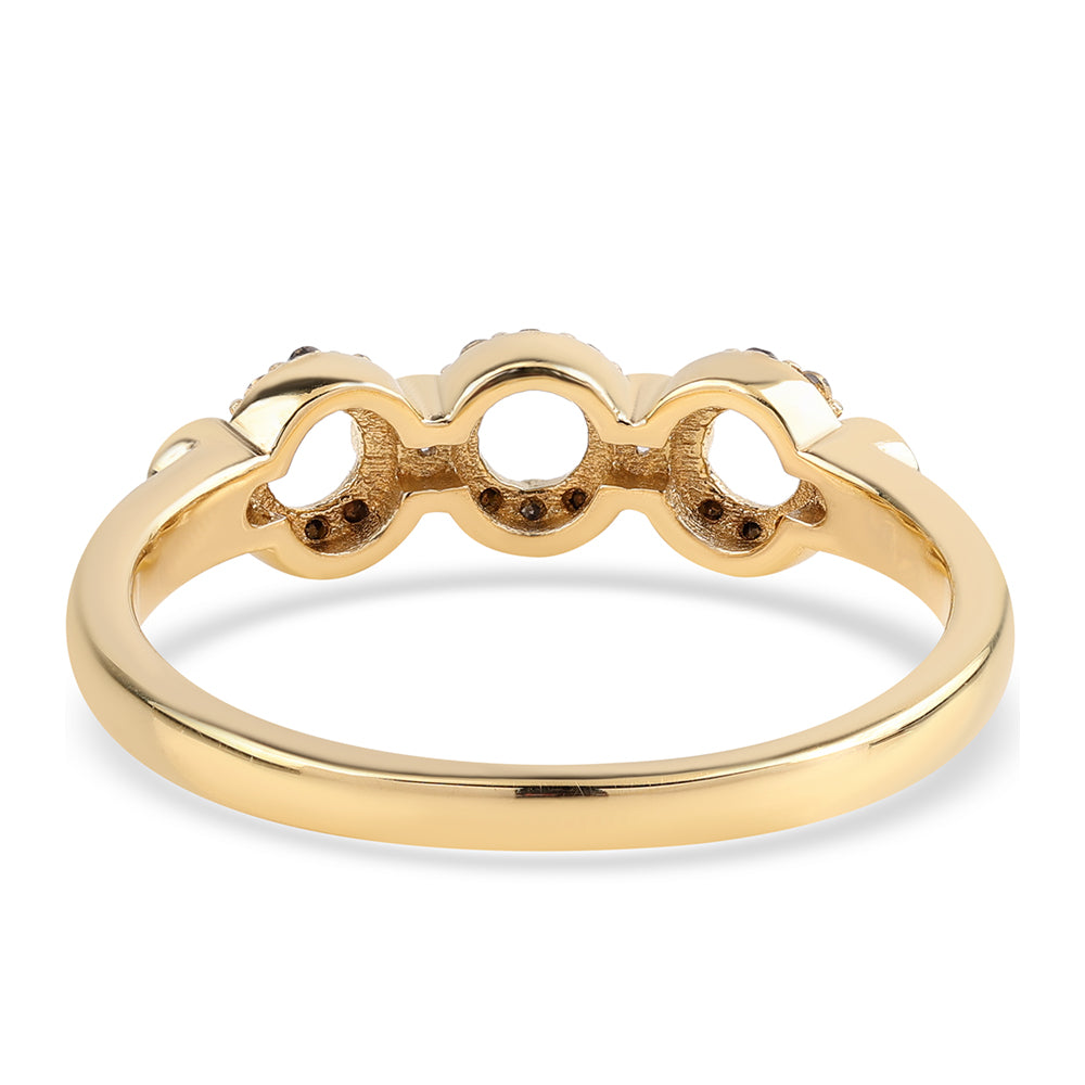 Pozlátený Strieborný Prsteň s Čiernym Diamantom a Bielym Topásom 3 