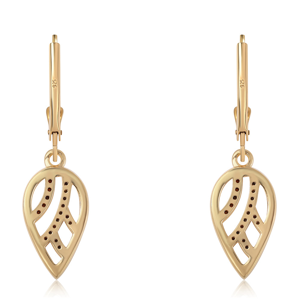 Pozlátené Strieborné Náušnice s Čiernym Diamantom