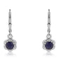 Strieborné Náušnice s Austrálskym Modrým Zafírom a Bielym Topásom