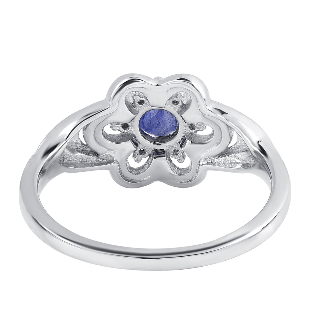 Strieborný Prsteň s Austrálskym Modrým Zafírom a Bielym Topásom 2 