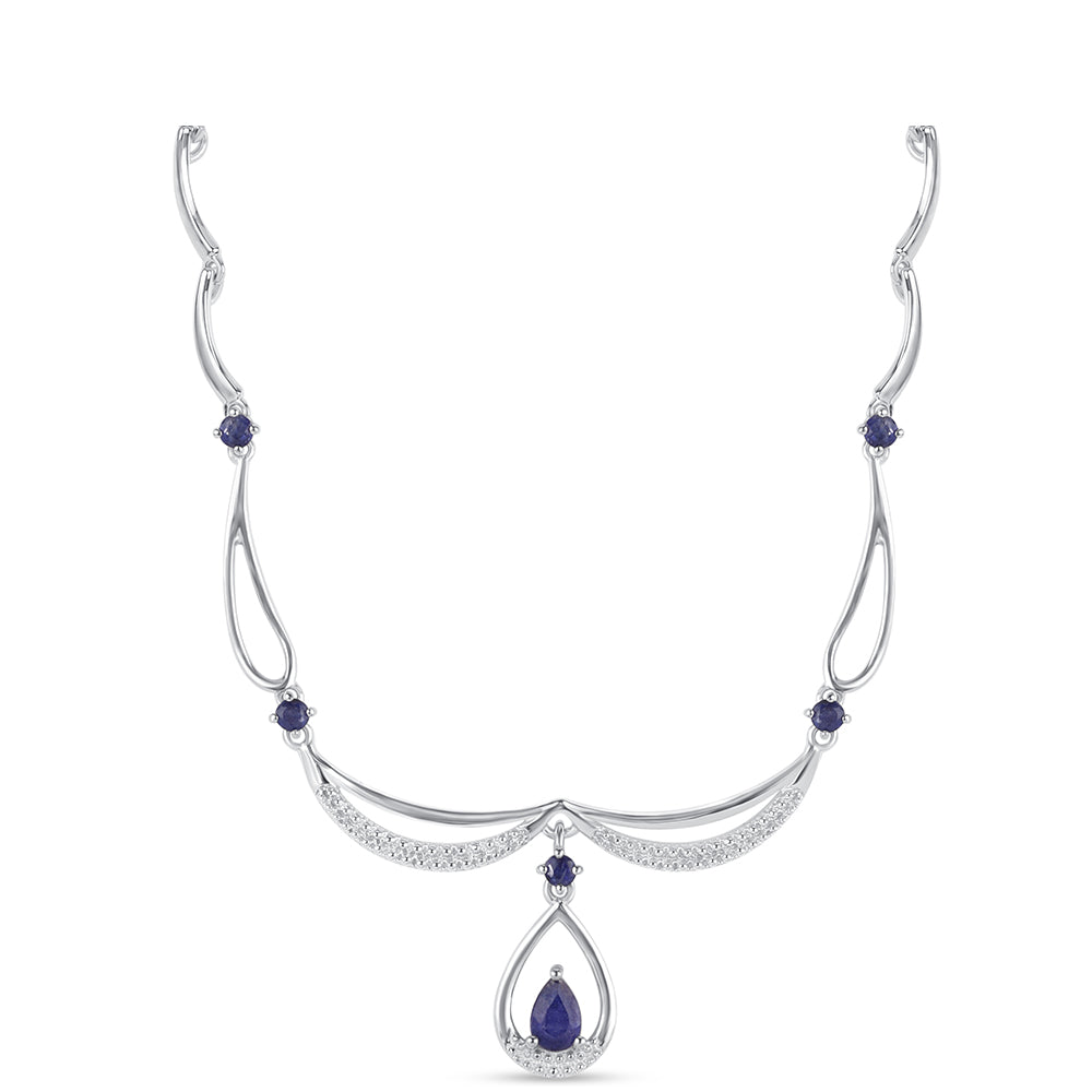 Strieborný Náhrdelník s Austrálskym Modrým Zafírom