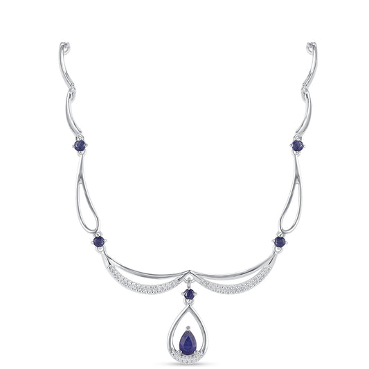 Strieborný Náhrdelník s Austrálskym Modrým Zafírom