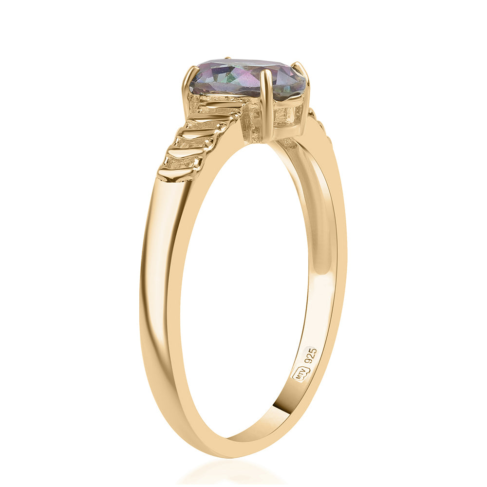 Pozlátený Strieborný Prsteň s Mystickým Topásom 3 