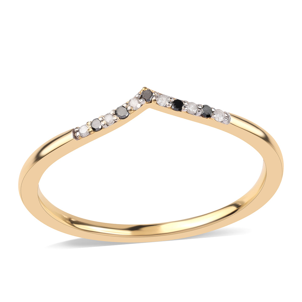 Pozlátený Strieborný Prsteň s Čiernym Diamantom