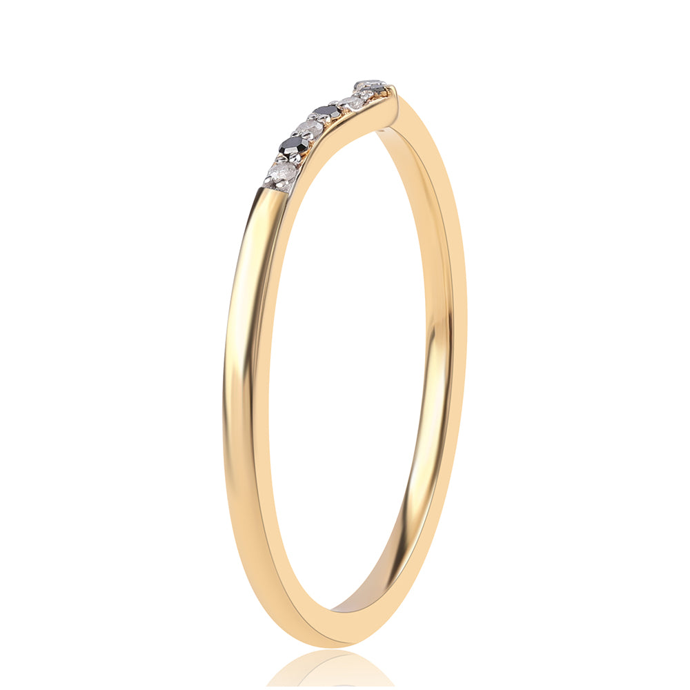 Pozlátený Strieborný Prsteň s Čiernym Diamantom 3 