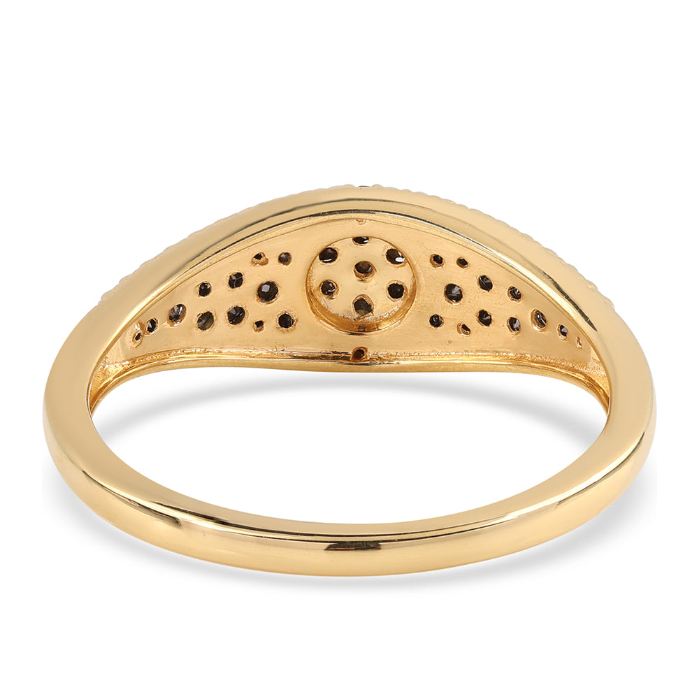 Pozlátený Strieborný Prsteň s Čiernym Diamantom 3 