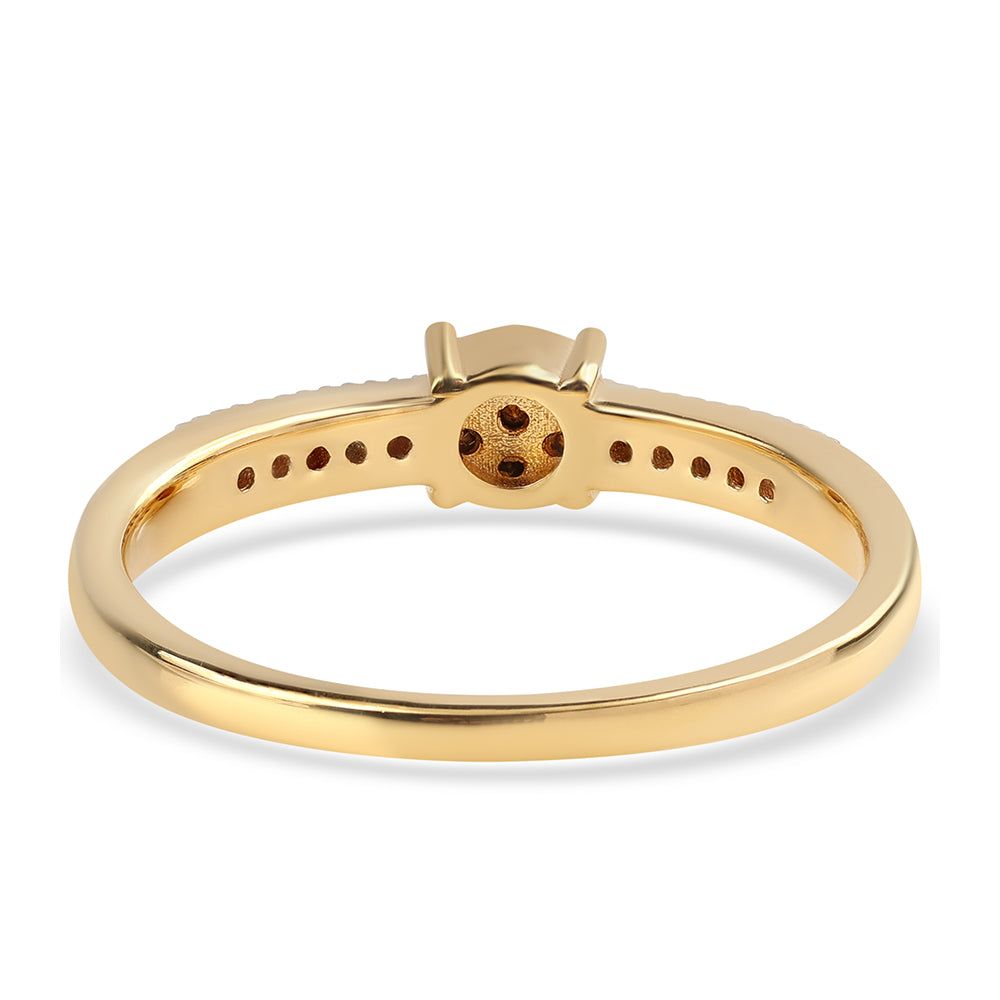 Pozlátený Strieborný Prsteň s Čiernym Diamantom 2 