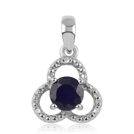 Strieborný Prívesok s Austrálskym Modrým Zafírom a Bielym Topásom