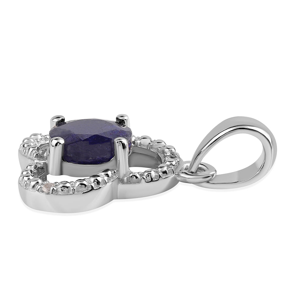 Strieborný Prívesok s Austrálskym Modrým Zafírom a Bielym Topásom 2 