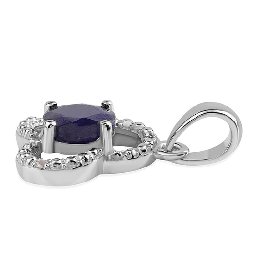 Strieborný Prívesok s Austrálskym Modrým Zafírom a Bielym Topásom
