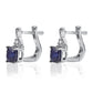 Strieborné Náušnice s Austrálskym Modrým Zafírom a Bielym Topásom