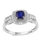 Strieborný Prsteň s Austrálskym Modrým Zafírom a Bielym Topásom