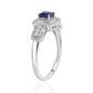 Strieborný Prsteň s Austrálskym Modrým Zafírom a Bielym Topásom