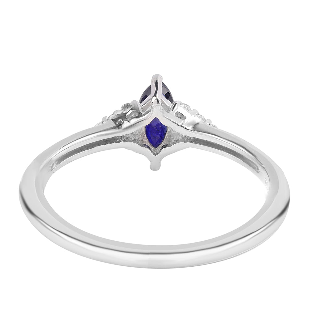 Strieborný Prsteň s Austrálskym Modrým Zafírom a Bielym Topásom 2 