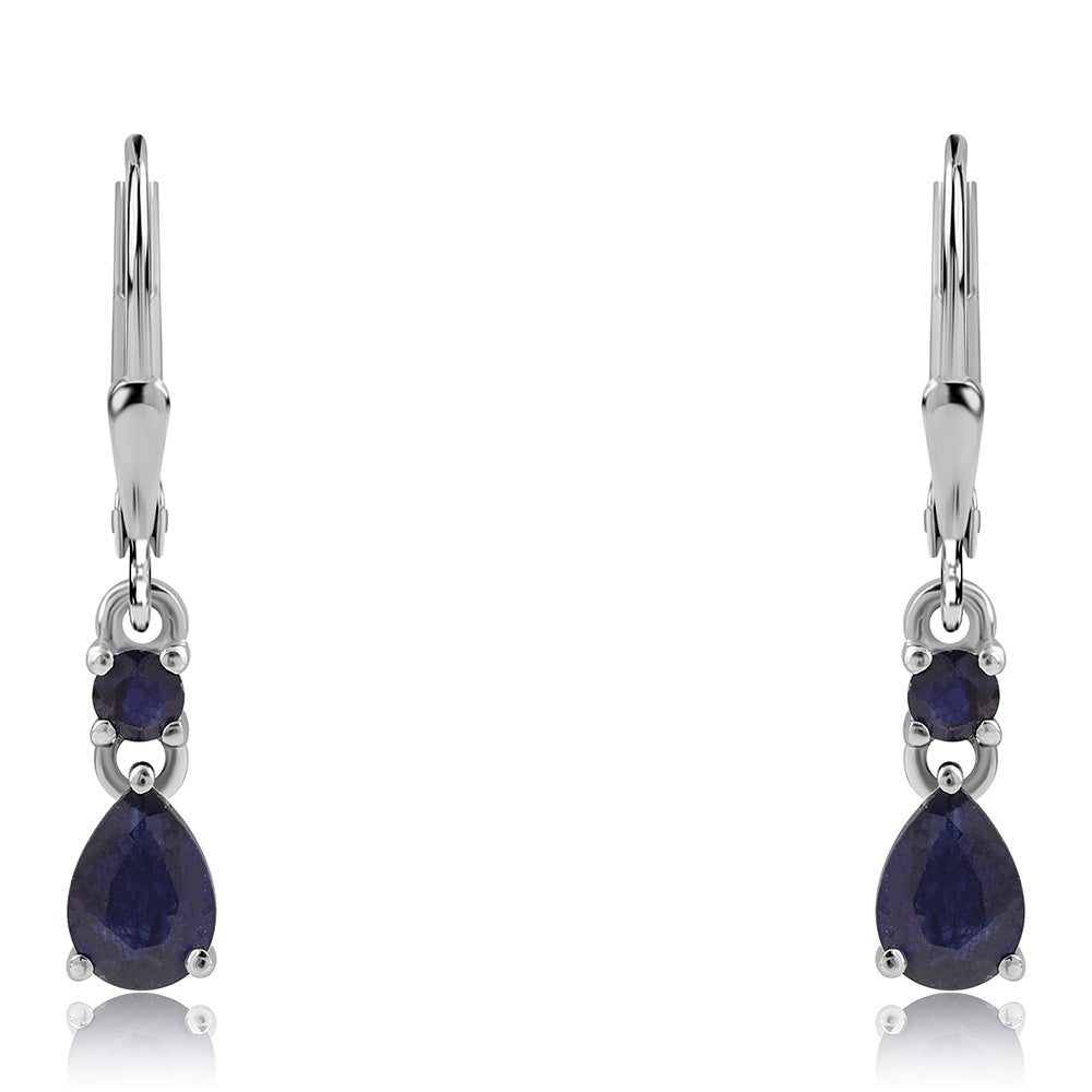 Strieborné Náušnice s Austrálskym Modrým Zafírom