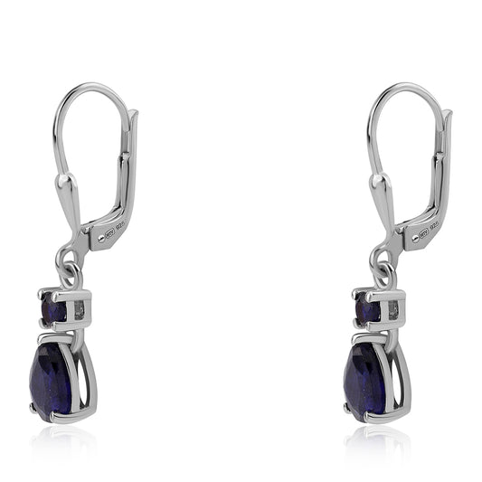 Strieborné Náušnice s Austrálskym Modrým Zafírom