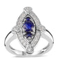 Strieborný Prsteň s Austrálskym Modrým Zafírom a Bielym Topásom