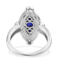 Strieborný Prsteň s Austrálskym Modrým Zafírom a Bielym Topásom
