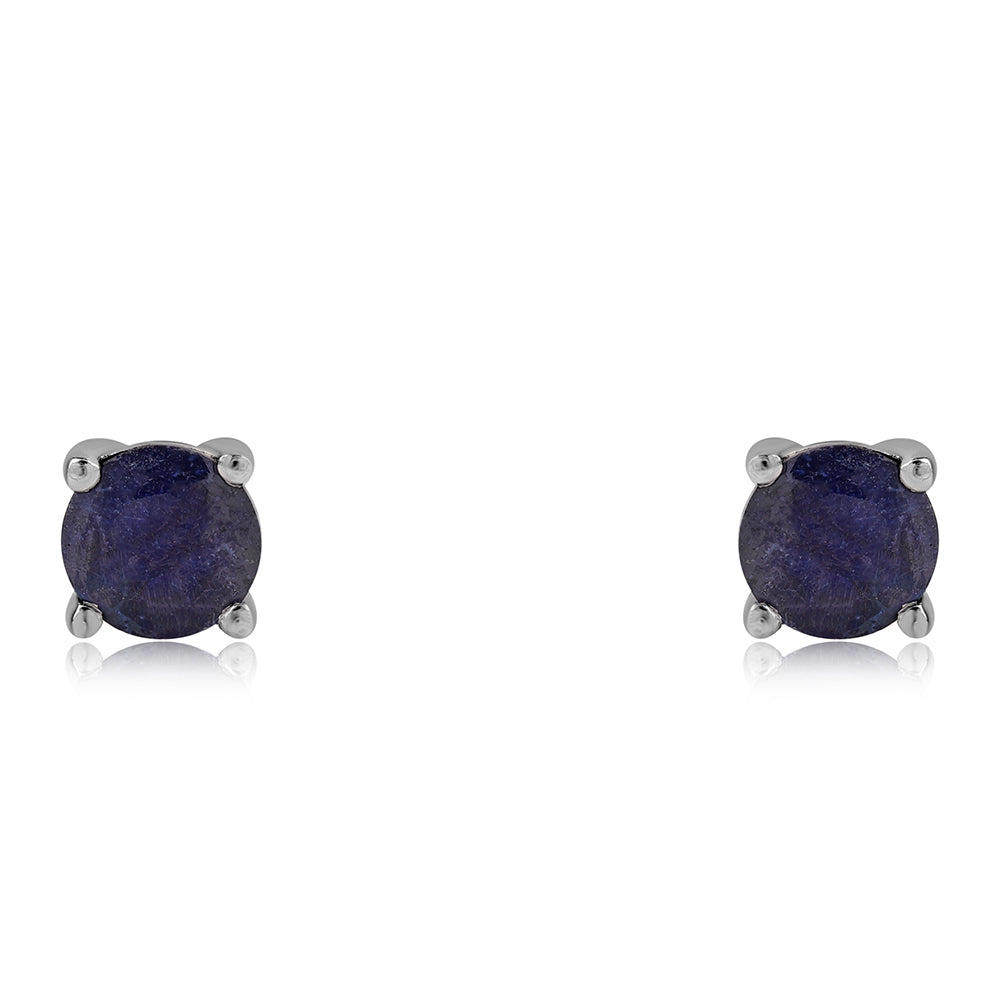 Strieborné Náušnice s Austrálskym Modrým Zafírom