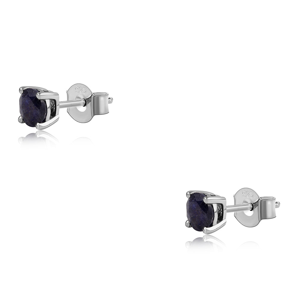 Strieborné Náušnice s Austrálskym Modrým Zafírom 1 