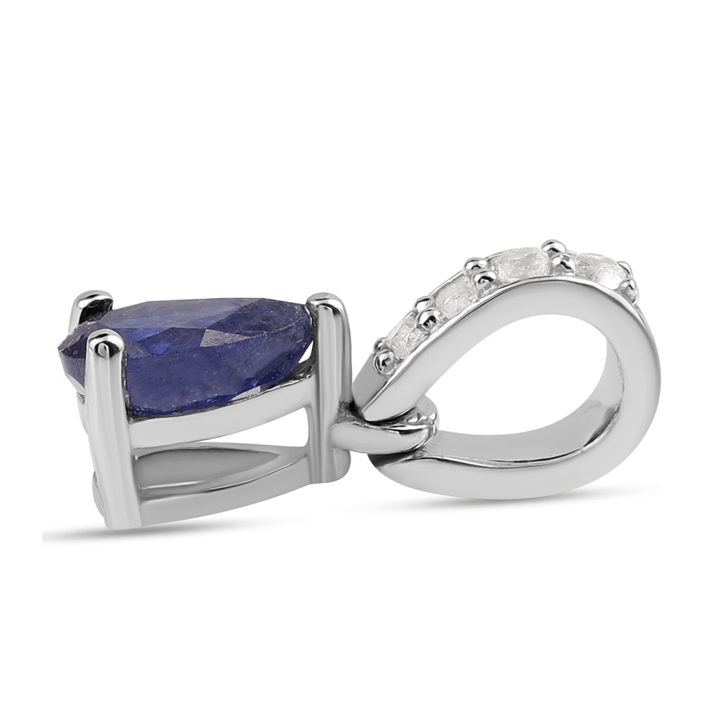 Strieborný Prívesok s Austrálskym Modrým Zafírom a Bielym Topásom 2 