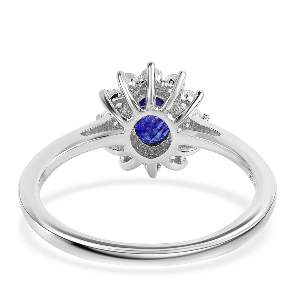 Strieborný Prsteň s Austrálskym Modrým Zafírom a Bielym Topásom 2 