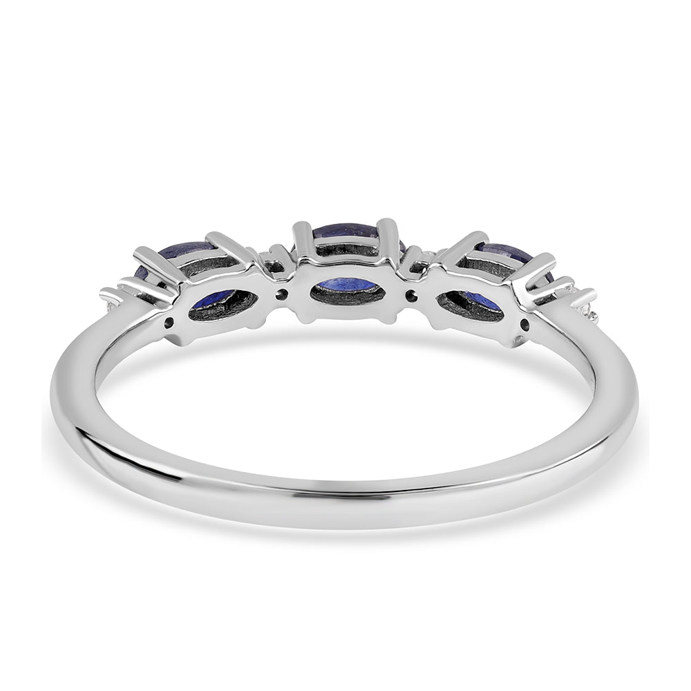 Strieborný Prsteň s Austrálskym Modrým Zafírom a Bielym Topásom 3 