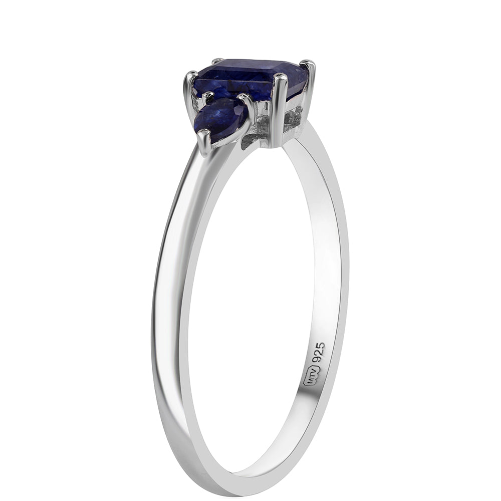 Strieborný Prsteň s Austrálskym Modrým Zafírom 3 