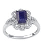 Strieborný Prsteň s Austrálskym Modrým Zafírom a Bielym Topásom