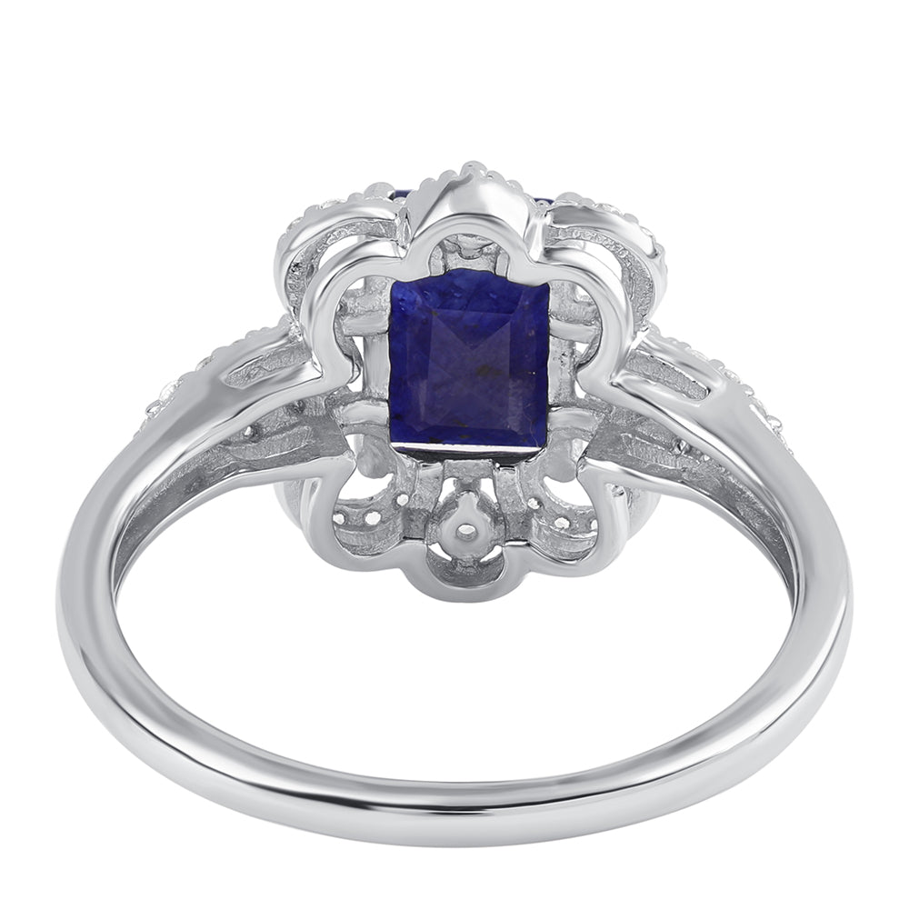 Strieborný Prsteň s Austrálskym Modrým Zafírom a Bielym Topásom