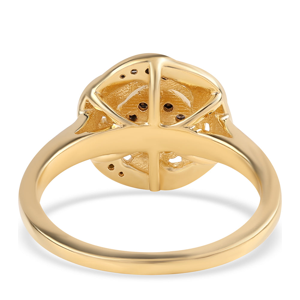 Pozlátený Strieborný Prsteň s Čiernym Diamantom 3 