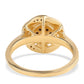 Pozlátený Strieborný Prsteň s Čiernym Diamantom