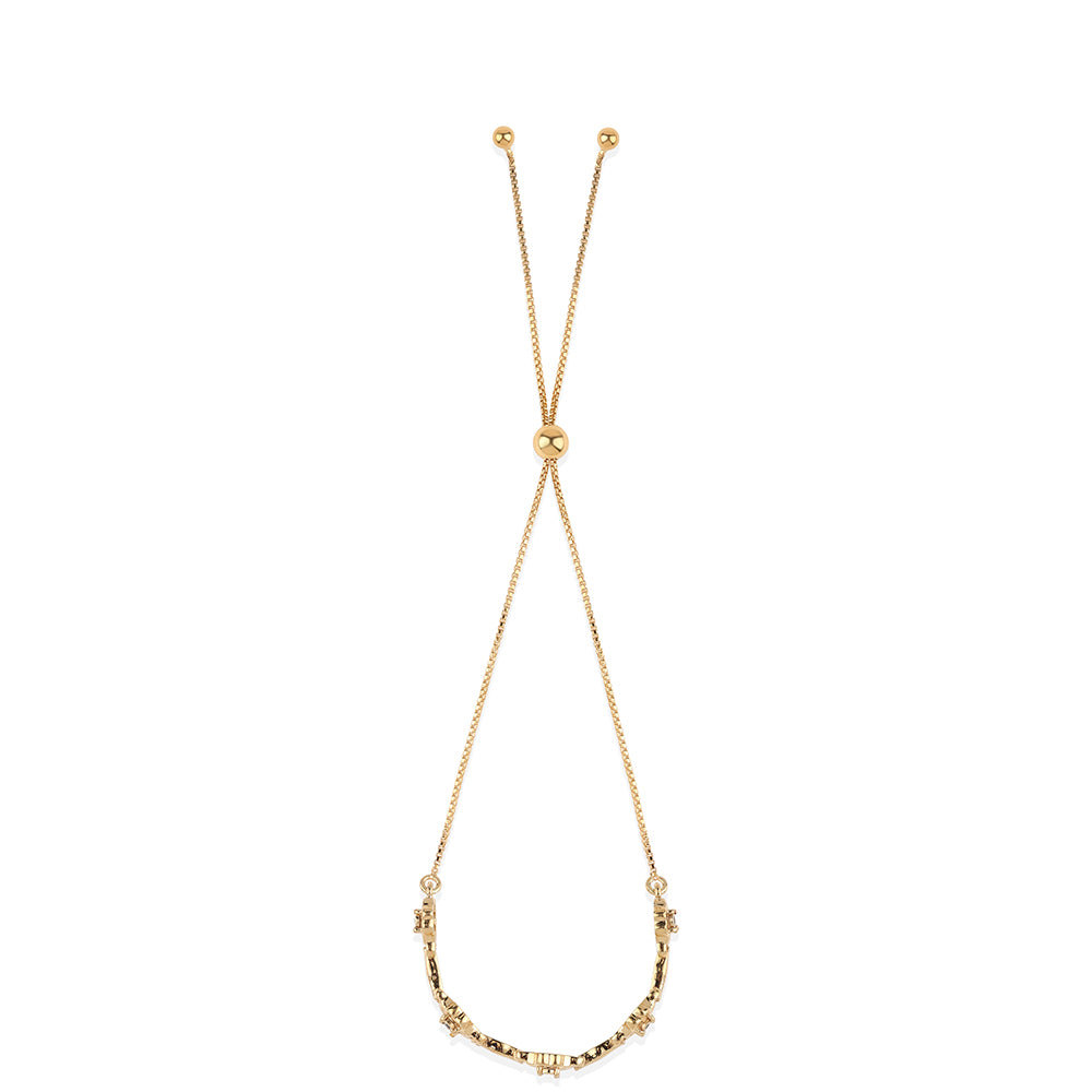 Pozlátený Strieborný Náramok s Čiernym Diamantom 2 