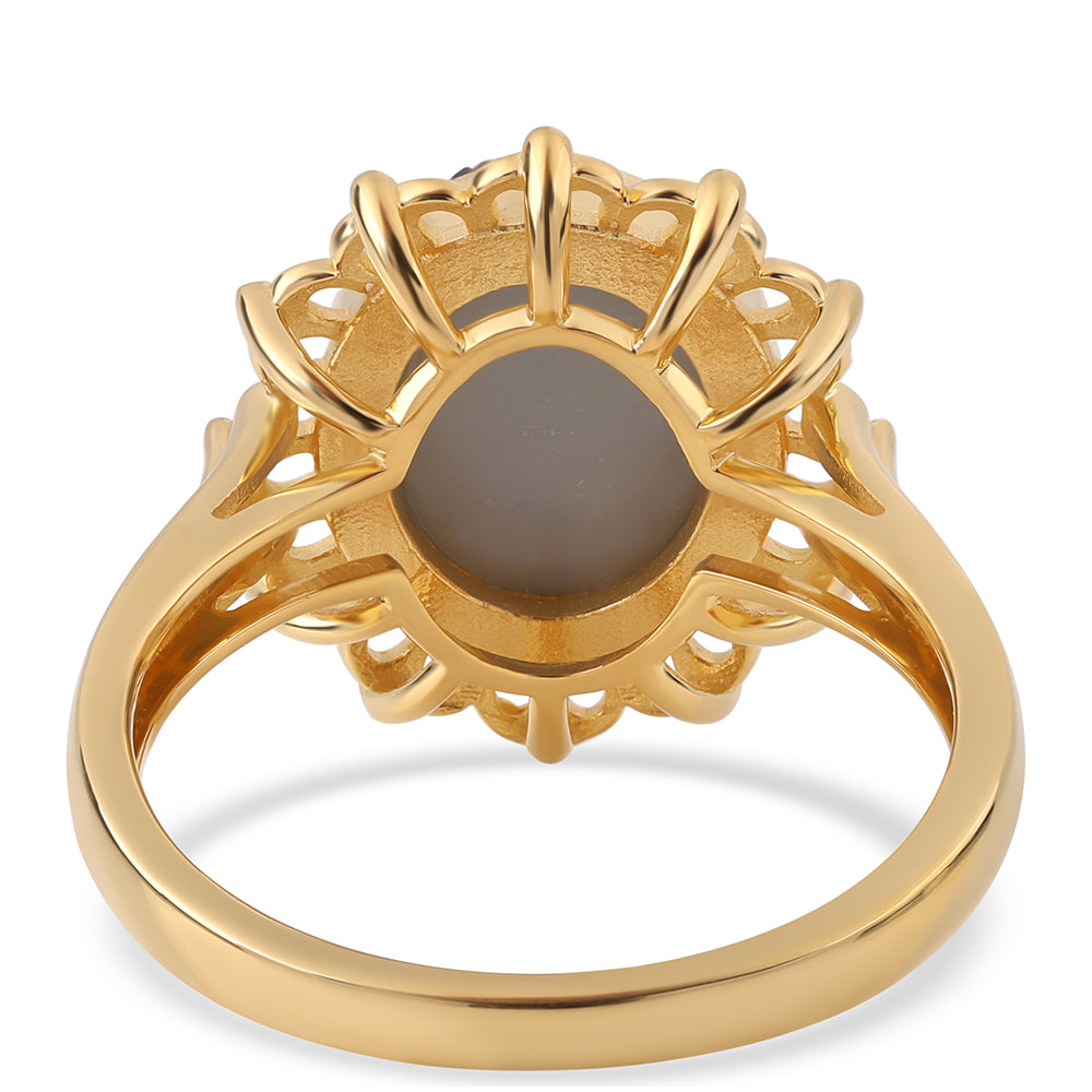 Pozlátený Strieborný Prsteň s Fialovou Drusy 3 