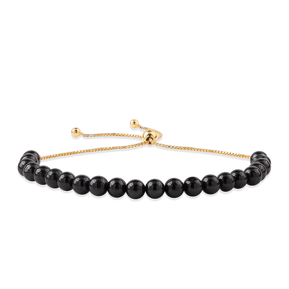 Pozlátený Strieborný Náramok s Čiernym Spinelom 1 