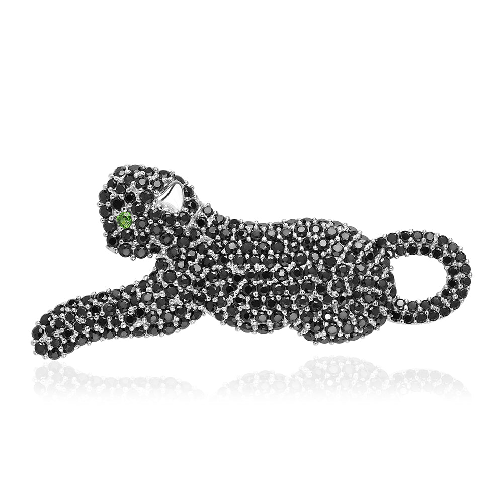 Strieborný Prívesok s Čiernym Spinelom a Chrom Diopsidom