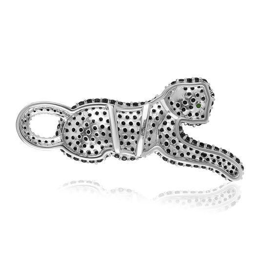 Strieborný Prívesok s Čiernym Spinelom a Chrom Diopsidom