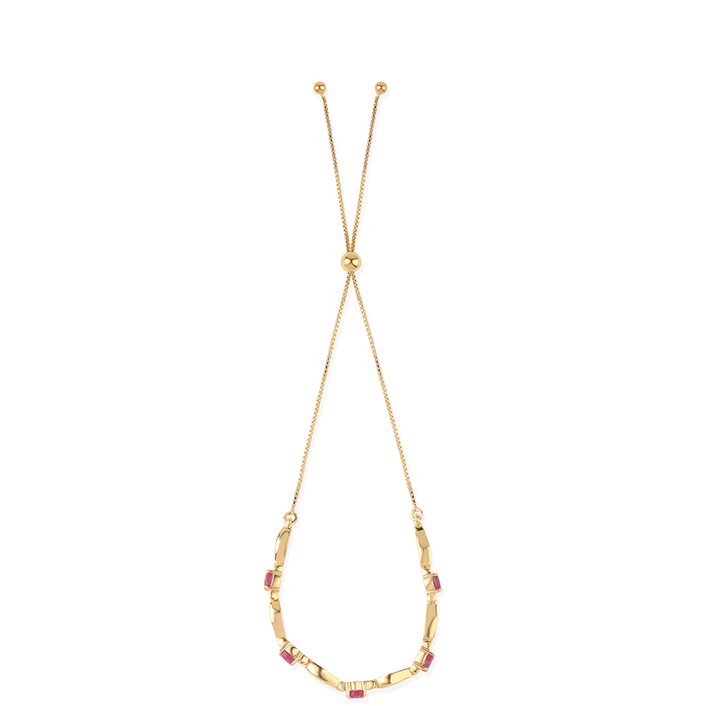 Pozlátený Strieborný Náramok s Mozambickým Rubínom 3 