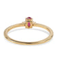 Pozlátený Strieborný Prsteň s Mozambickým Rubínom a Bielym Topásom