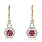 Pozlátené Strieborné Náušnice s Mozambickým Rubínom a Bielym Topásom