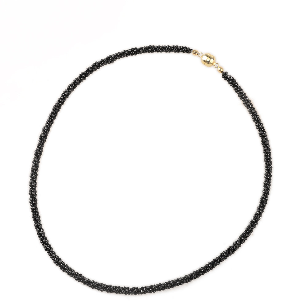 Pozlátený Strieborný Náhrdelník s Čiernym Spinelom 1 