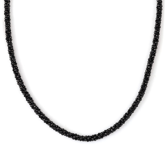 Pozlátený Strieborný Náhrdelník s Čiernym Spinelom