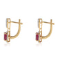 Pozlátené Strieborné Náušnice s Mozambickým Rubínom a Bielym Topásom