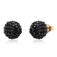 Pozlátené Strieborné Náušnice s Čiernym Spinelom