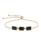 Pozlátený Strieborný Náramok s Čiernym Spinelom