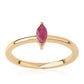 Pozlátený Strieborný Prsteň s Mozambickým Rubínom