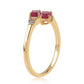 Pozlátený Strieborný Prsteň s Mozambickým Rubínom a Bielym Topásom