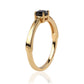 Pozlátený Strieborný Prsteň s Čiernym Spinelom